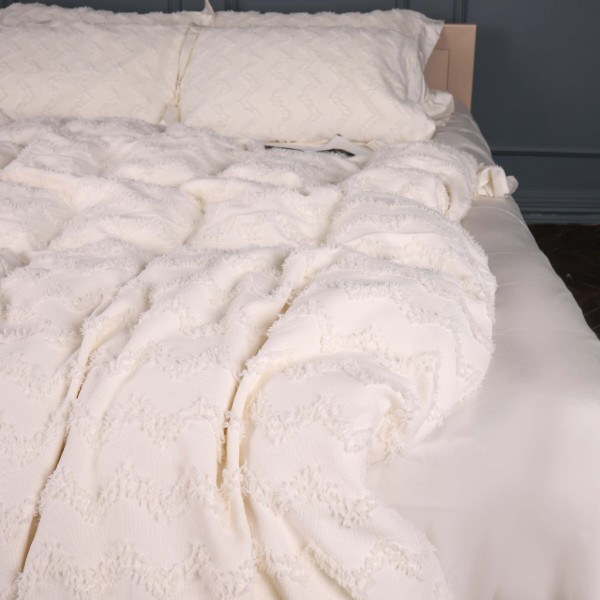 Фото - Комплект постельного белья MirSon Pique Cotton Snow mountain 200х220 см (2200006536574)